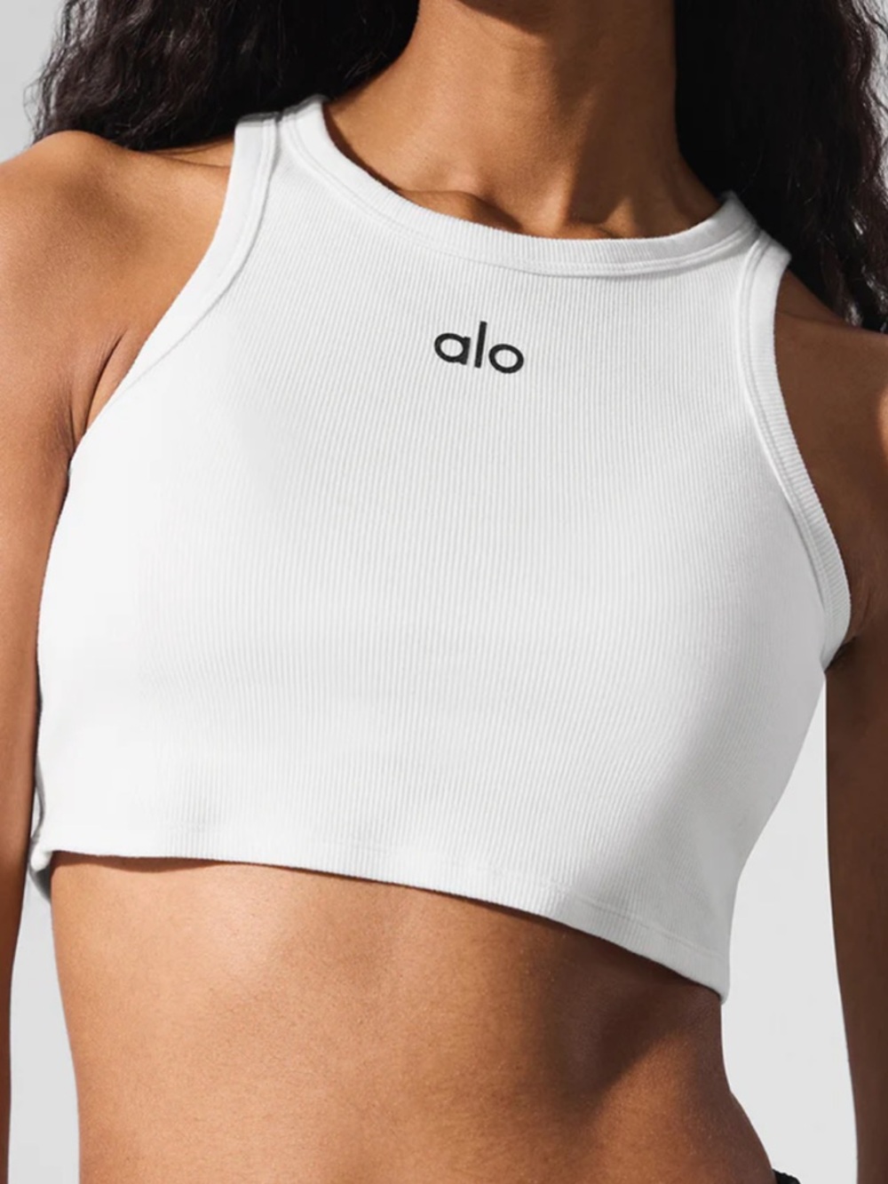 Alo Yoga Aspire Crop Tank Core White Black XS Small $68 - Picture 6 of 8